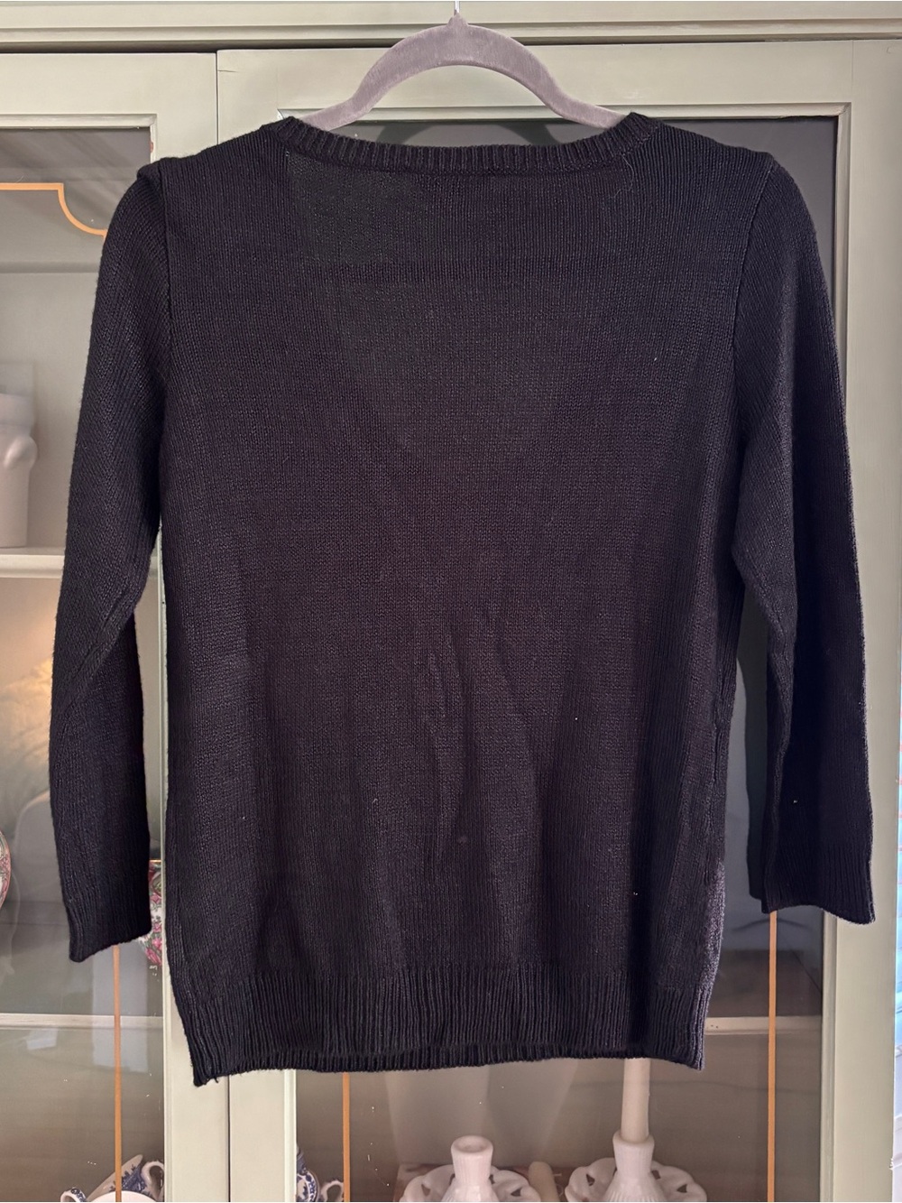 Lauren Ralph Lauren 100% Silk V Neck Black Sweater - Picture 4 of 5